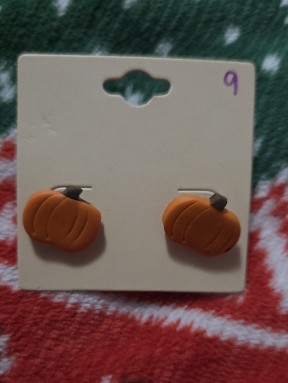 Orange Pumpkin Stud Earrings for Women - Festive Fall Accessory